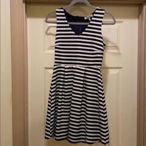 Navy and White Striped Dress